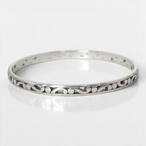 Brighton Contempo Slim Bangle Open Scrollwork Silver Plated Stackable 1/4 Inch